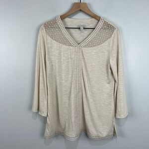 Dana Bushman Off White Lace Chest Blouse